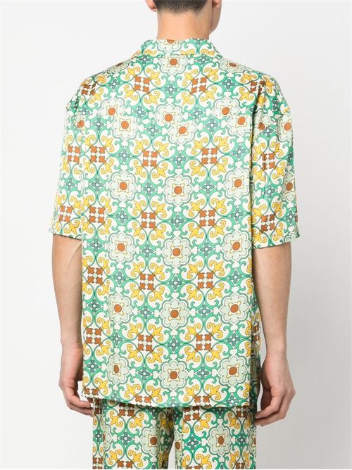 Printed shirt in majolica DROLE DE MONSIEUR | BSH129VI004GREEN